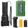 LED Rechargeable Flashlight Zoomable Aluminum Alloy Flashlight Torch w/High Low Strobe Night Light For Night Walking Adventure Searching