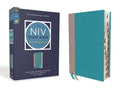 NIV Study Bible, Fully Revised Edition, Leathersoft, Teal/Gray, Red Letter, Thumb Indexed, Comfort Print - Imitation Leather