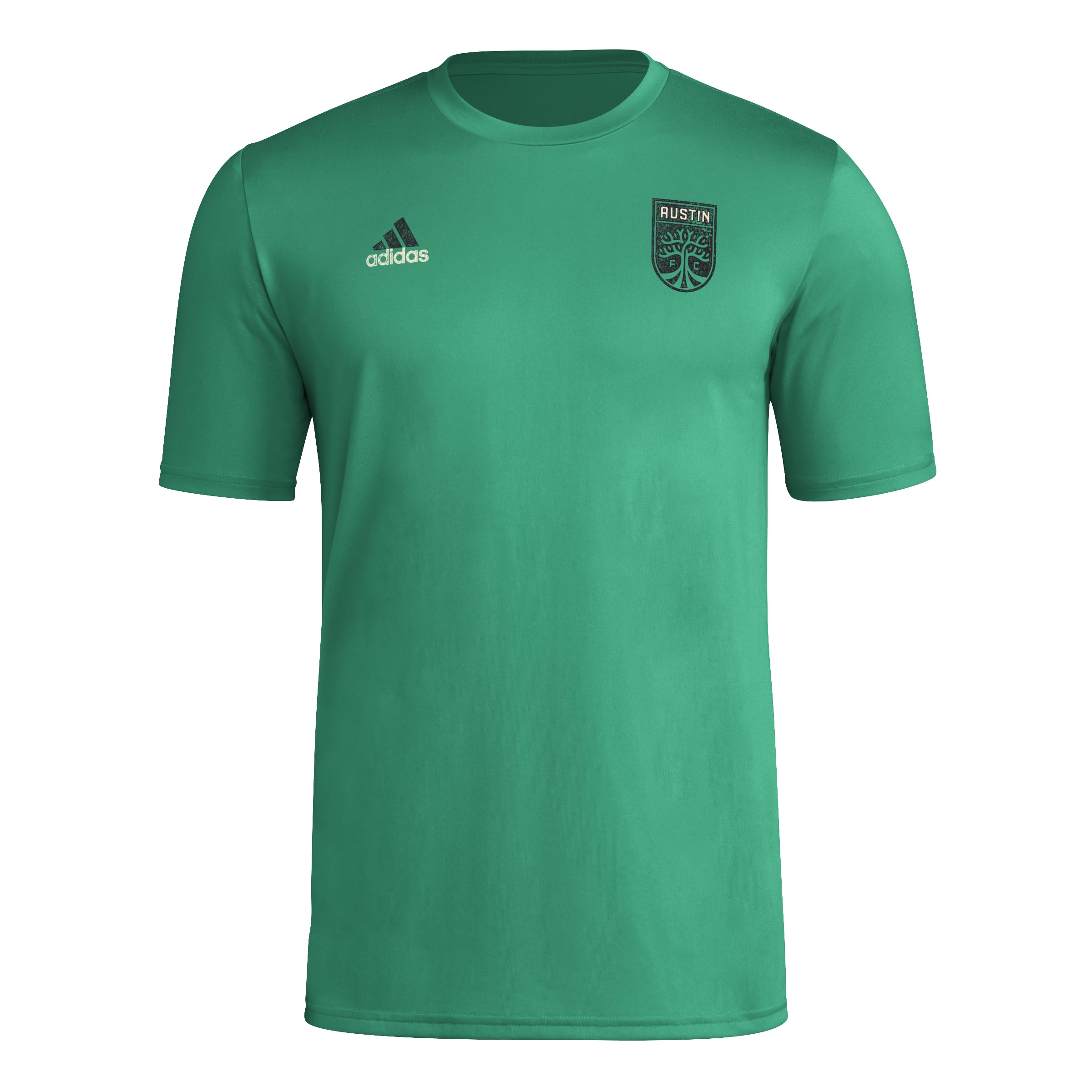 adidas Mens Short Sleeve Pre-Game T-Shirt Kelly/Austin Fc XX-Large