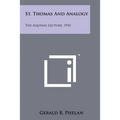 St. Thomas And Analogy: The Aquinas Lecture, 1941 - Paperback