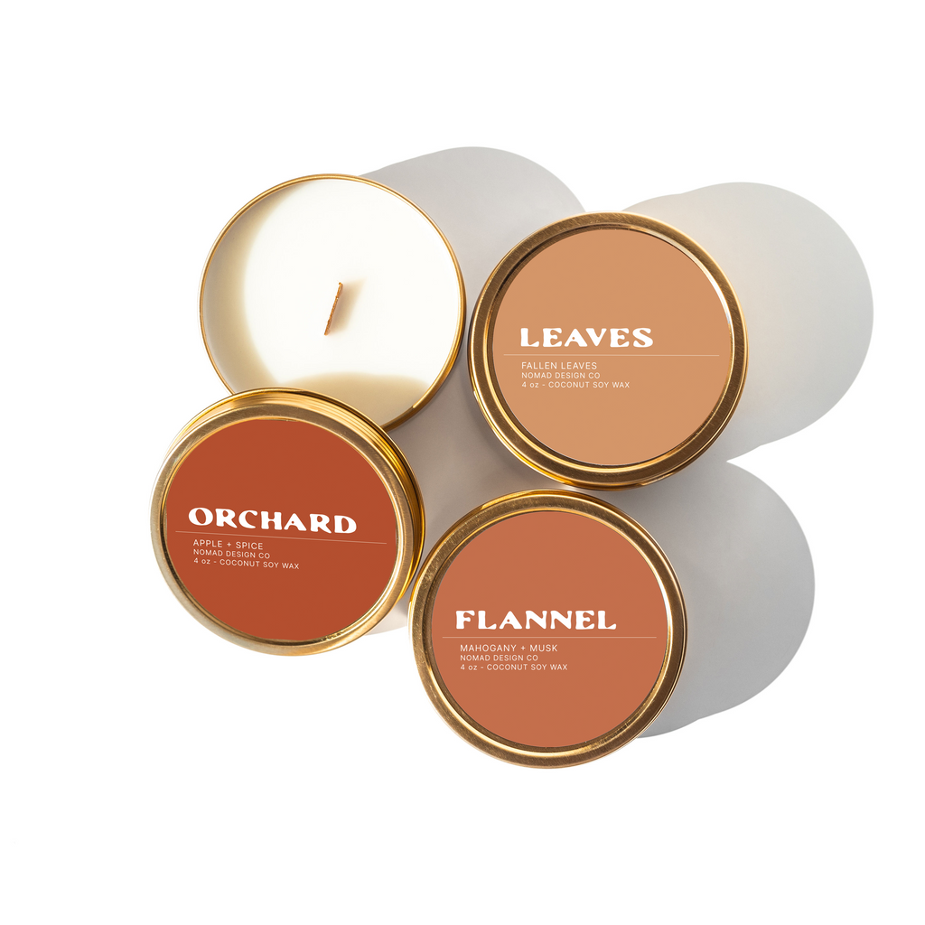 Leaves Travel Tin Candle