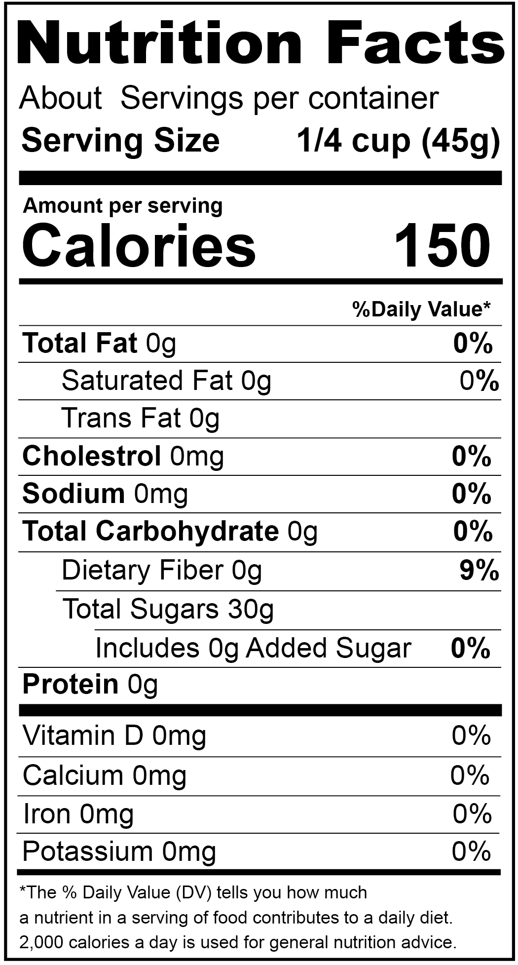 Date Sugar, Granulated